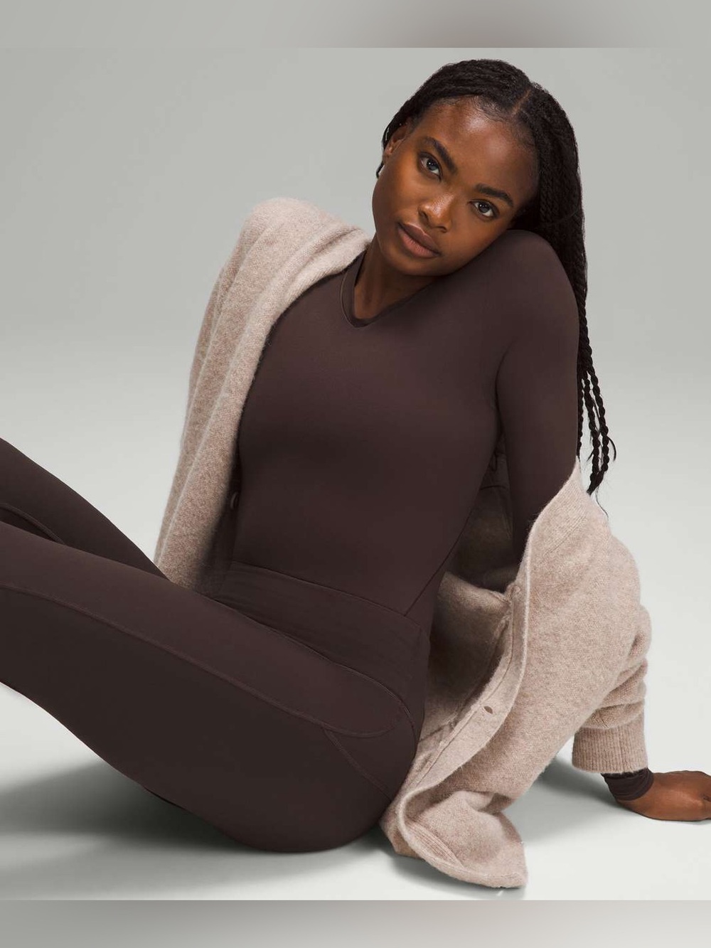 Lululemon Athletica Espresso Brown Wundermost Ultra Soft Nulu Long Sleeve Shirt - Picture 2 of 14